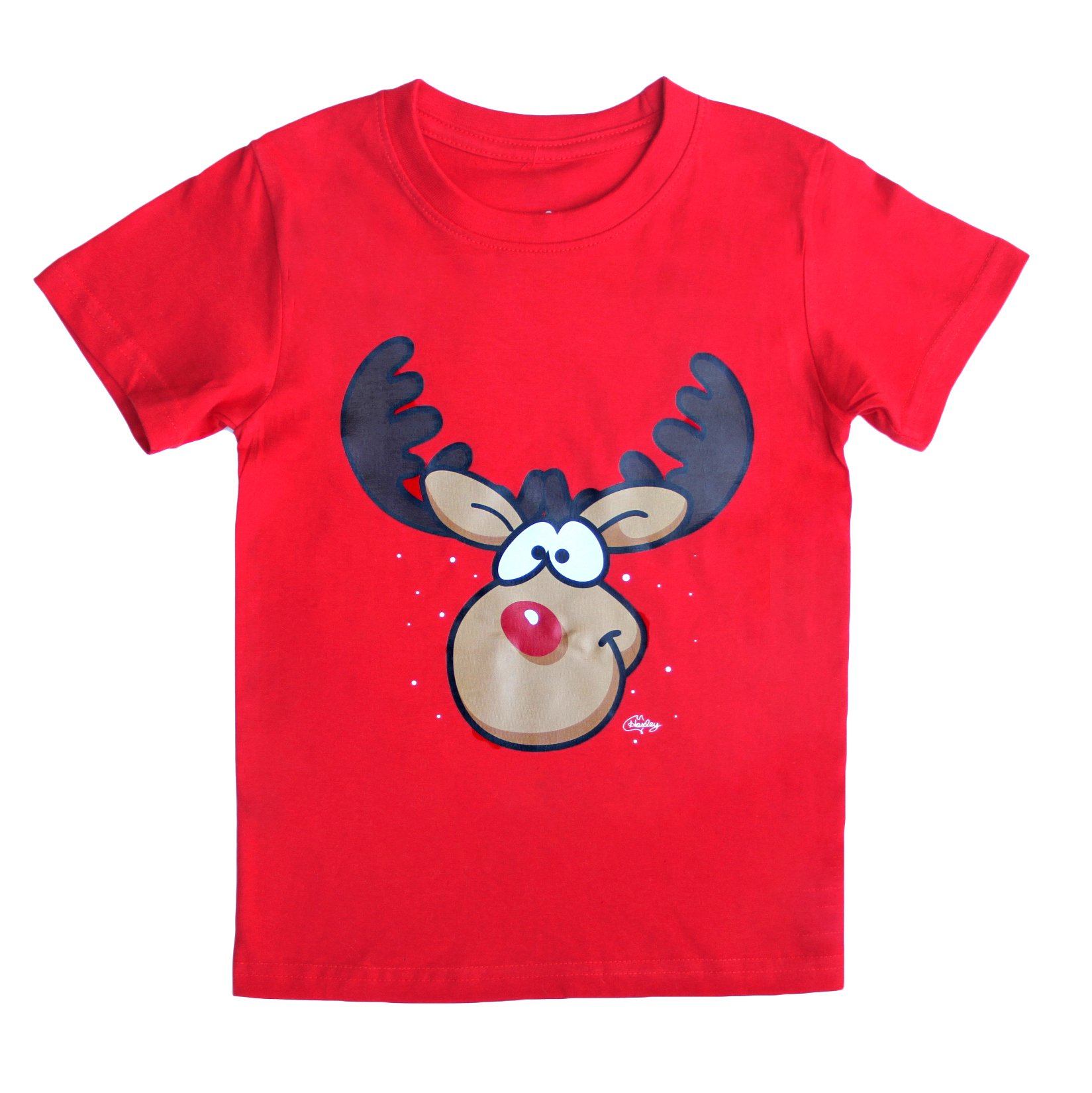 V474-230756-102059-00 New Funny Adult Xmas Christmas T Shirt Tee Mens Womens 100% Cotton Jolly Ugly, Reindeer (Red), L - Image 1