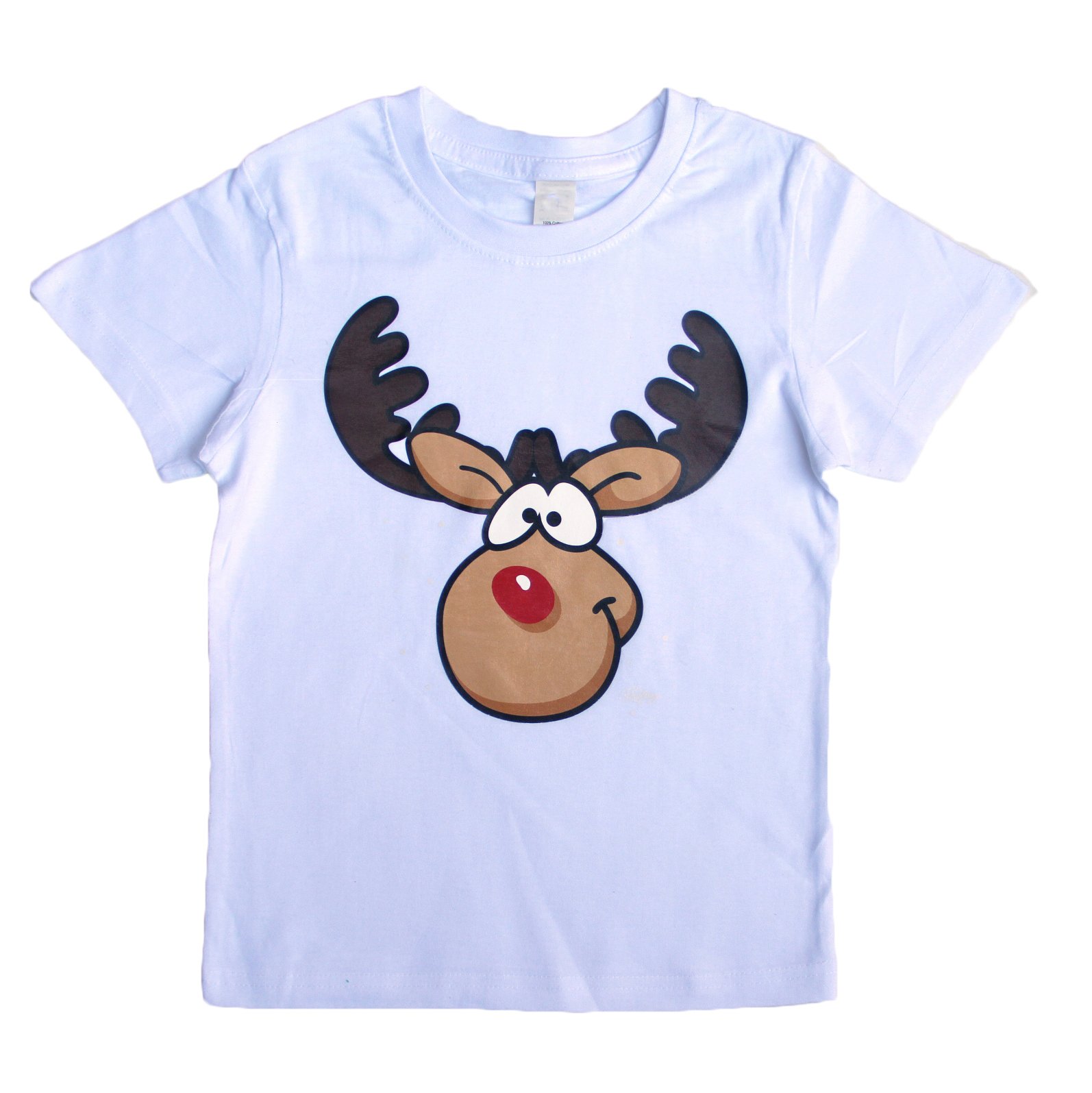 V474-230761-102080-00 New Funny Adult Xmas Christmas T Shirt Tee Mens Womens 100% Cotton Jolly Ugly, Reindeer (White), M - Image 1