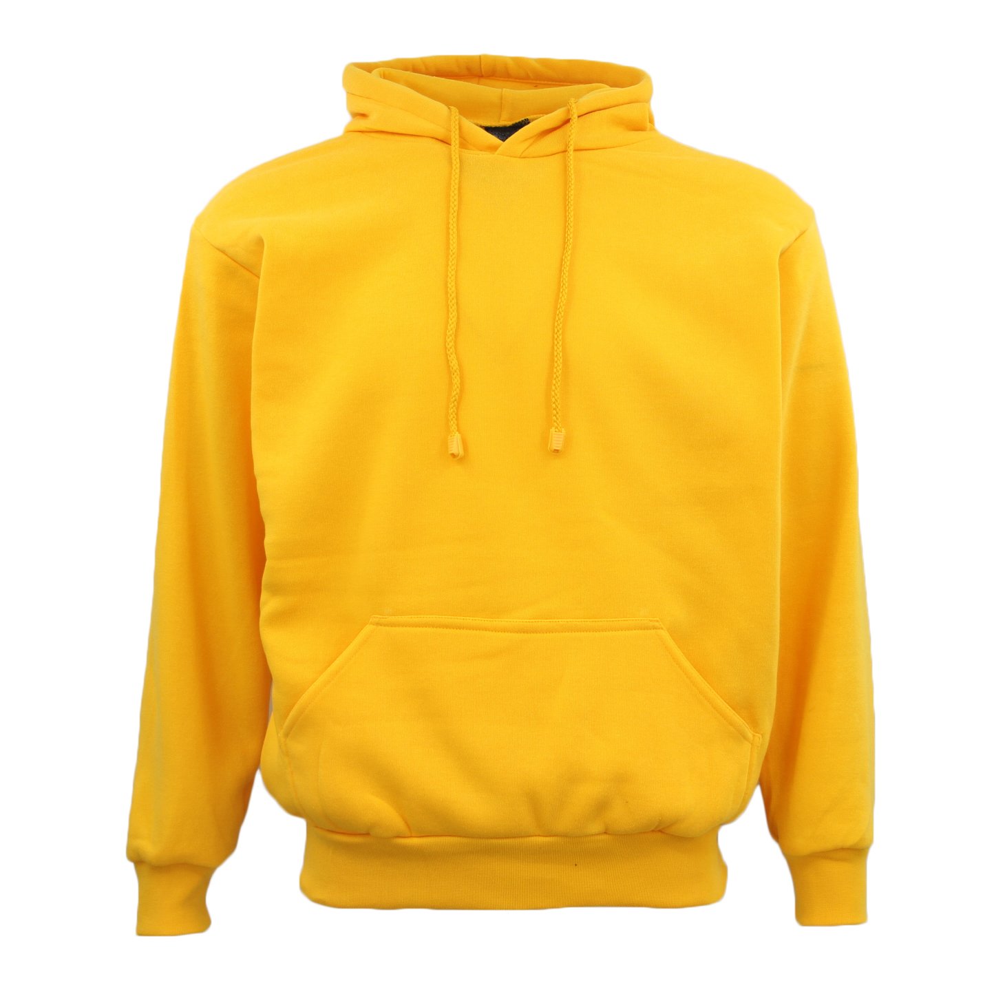 V474-370433-99664-00 Adult Unisex Men's Basic Plain Hoodie Pullover Sweater Sweatshirt Jumper XS-8XL, Yellow, XS - Image 1