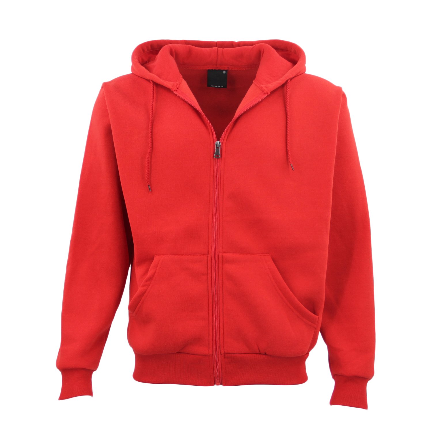 V474-421721-100406-00 Adult Unisex Zip Plain Fleece Hoodie Hooded Jacket Mens Sweatshirt Jumper XS-8XL, Red, 6XL - Image 1
