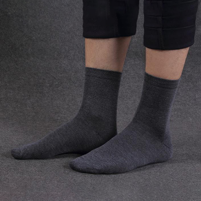 V474-434183-104061-00 10 Pairs Men's Women's Cotton Breathable Crew Length Socks Work Business Cushion, Dark Grey - Image 1