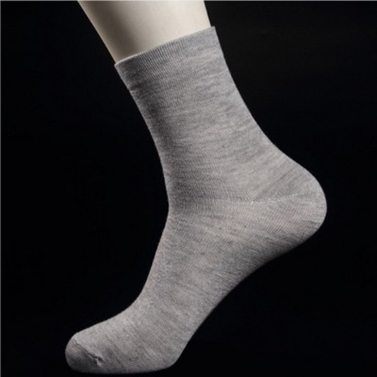 V474-434184-104067-00 10 Pairs Men's Women's Cotton Breathable Crew Length Socks Work Business Cushion, Light Grey - Image 1