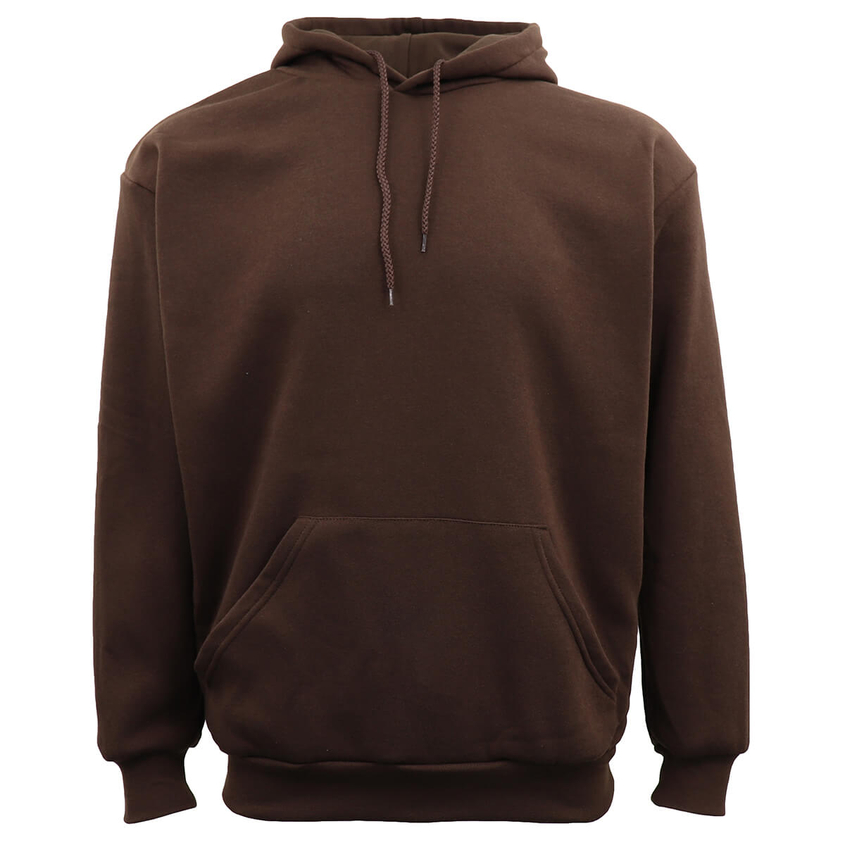 V474-483650-99705-00 Adult Unisex Men's Basic Plain Hoodie Pullover Sweater Sweatshirt Jumper XS-8XL, Brown, S - Image 1