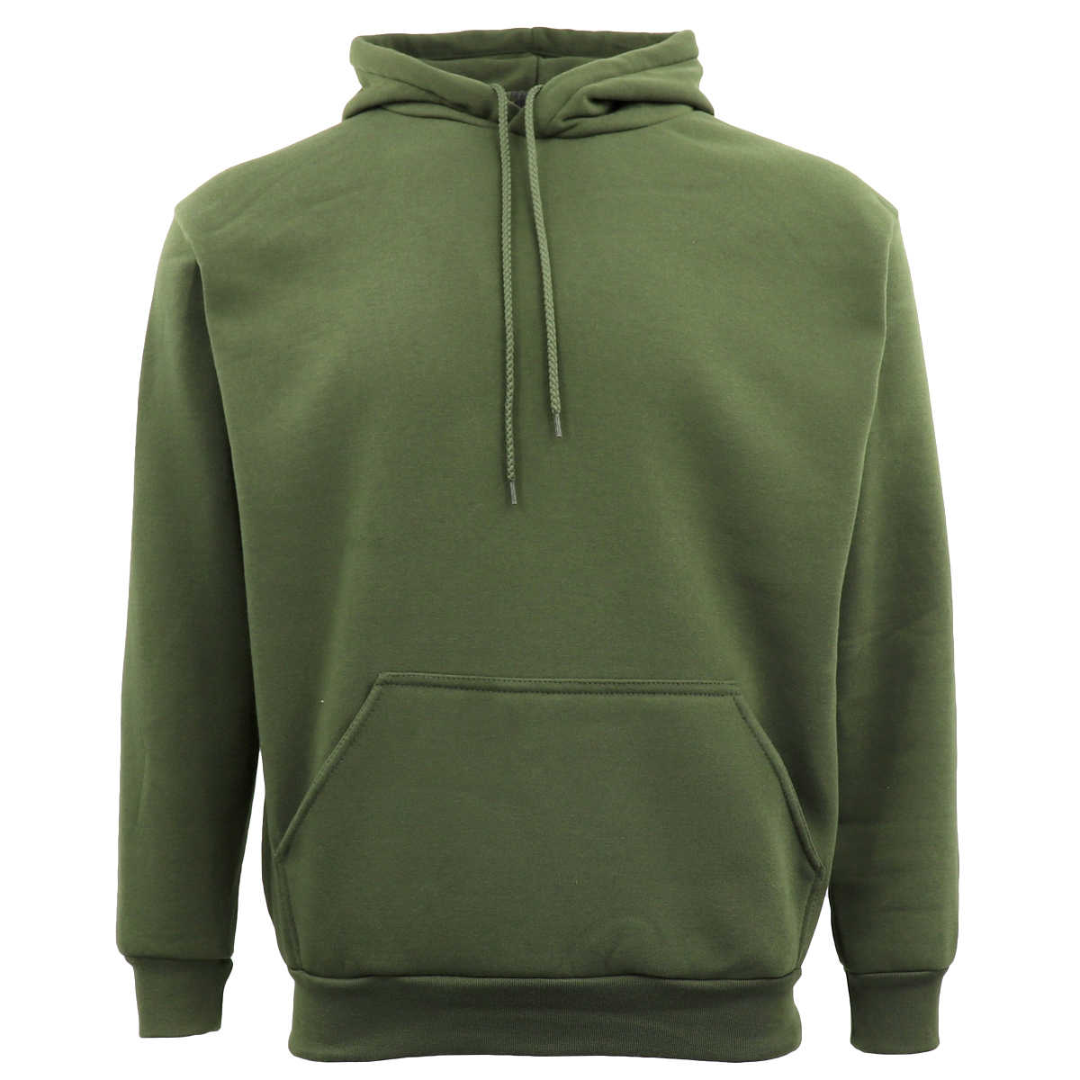 V474-512946-99920-00 Adult Unisex Men's Basic Plain Hoodie Pullover Sweater Sweatshirt Jumper XS-8XL, Olive, 6XL - Image 1