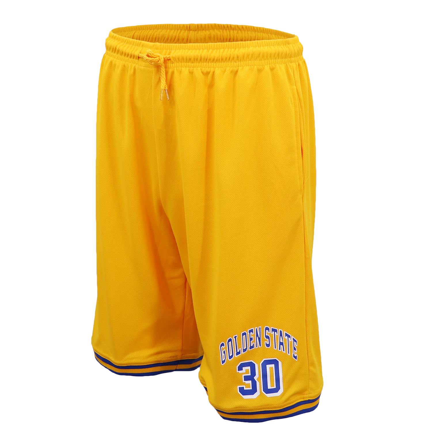 V474-555131-102357-00 Men's Basketball Sports Shorts Gym Jogging Swim Board Boxing Sweat Casual Pants, Yellow - Golden State 30, XL - Image 1