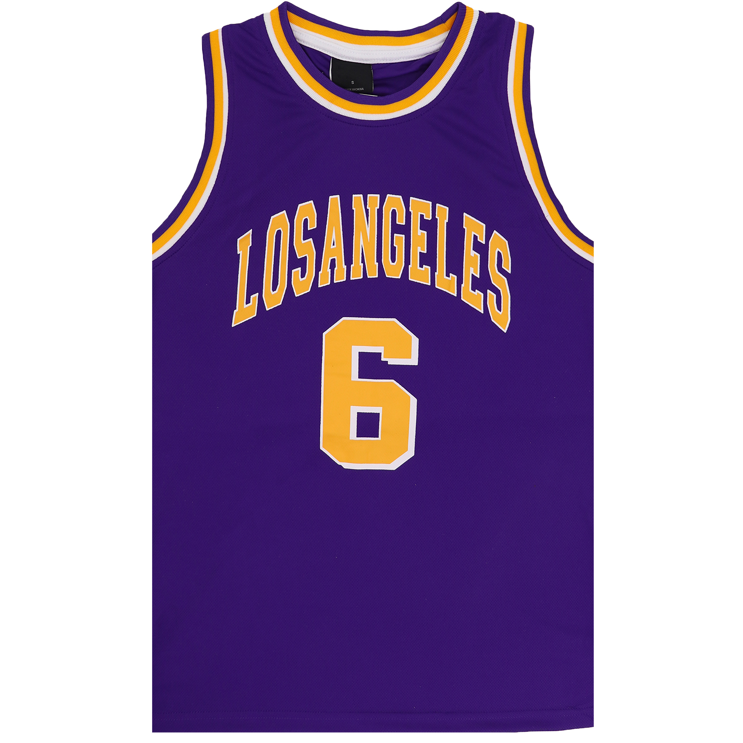 V474-559786-102941-00 Kid's Basketball Jersey Tank Boys Sports T Shirt Tee Singlet Tops Los Angeles, Purple - Los Angeles 6, 4 - Image 1