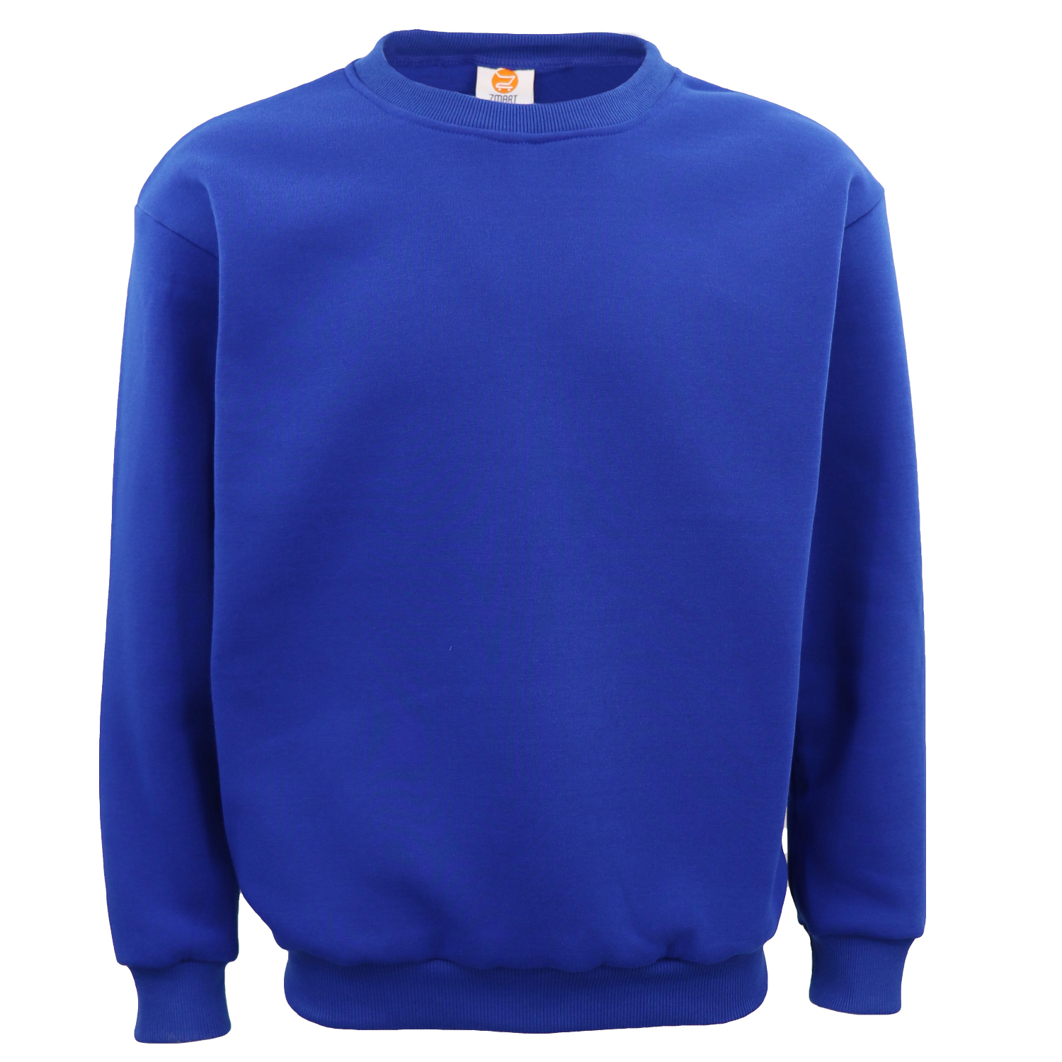 V474-585894-102463-00 New Adult Unisex Plain Pullover Fleece Jumper Mens Long Sleeve Crew Neck Sweater, Royal Blue, 6XL - Image 1