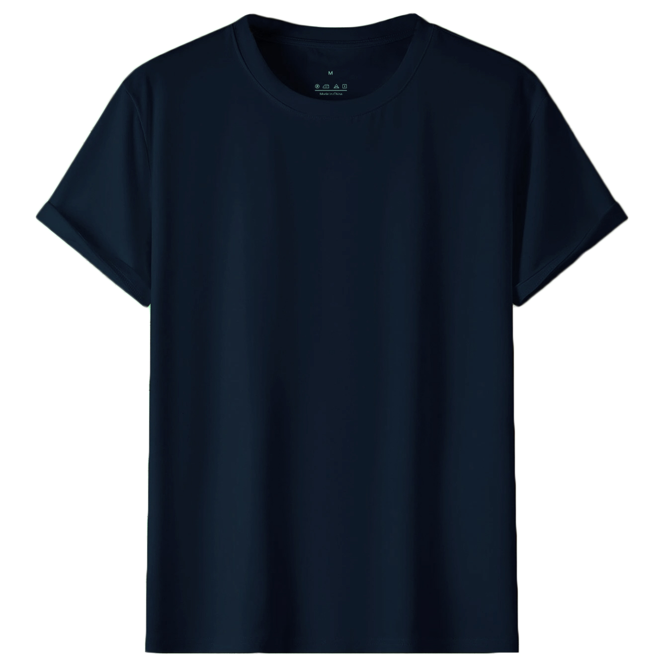 V474-613143-100262-00 Adult 100% Cotton T-Shirt Unisex Men's Basic Plain Blank Crew Tee Tops Shirts, Navy, M - Image 1