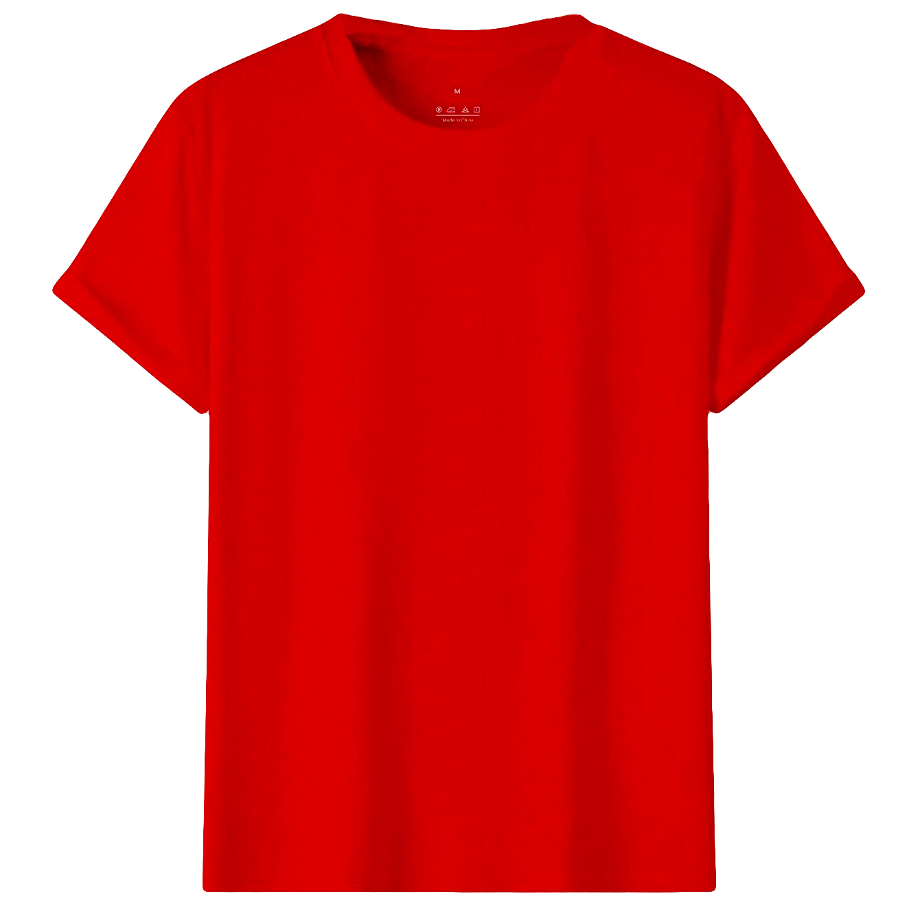 V474-613158-100285-00 Adult 100% Cotton T-Shirt Unisex Men's Basic Plain Blank Crew Tee Tops Shirts, Red, 2XL - Image 1