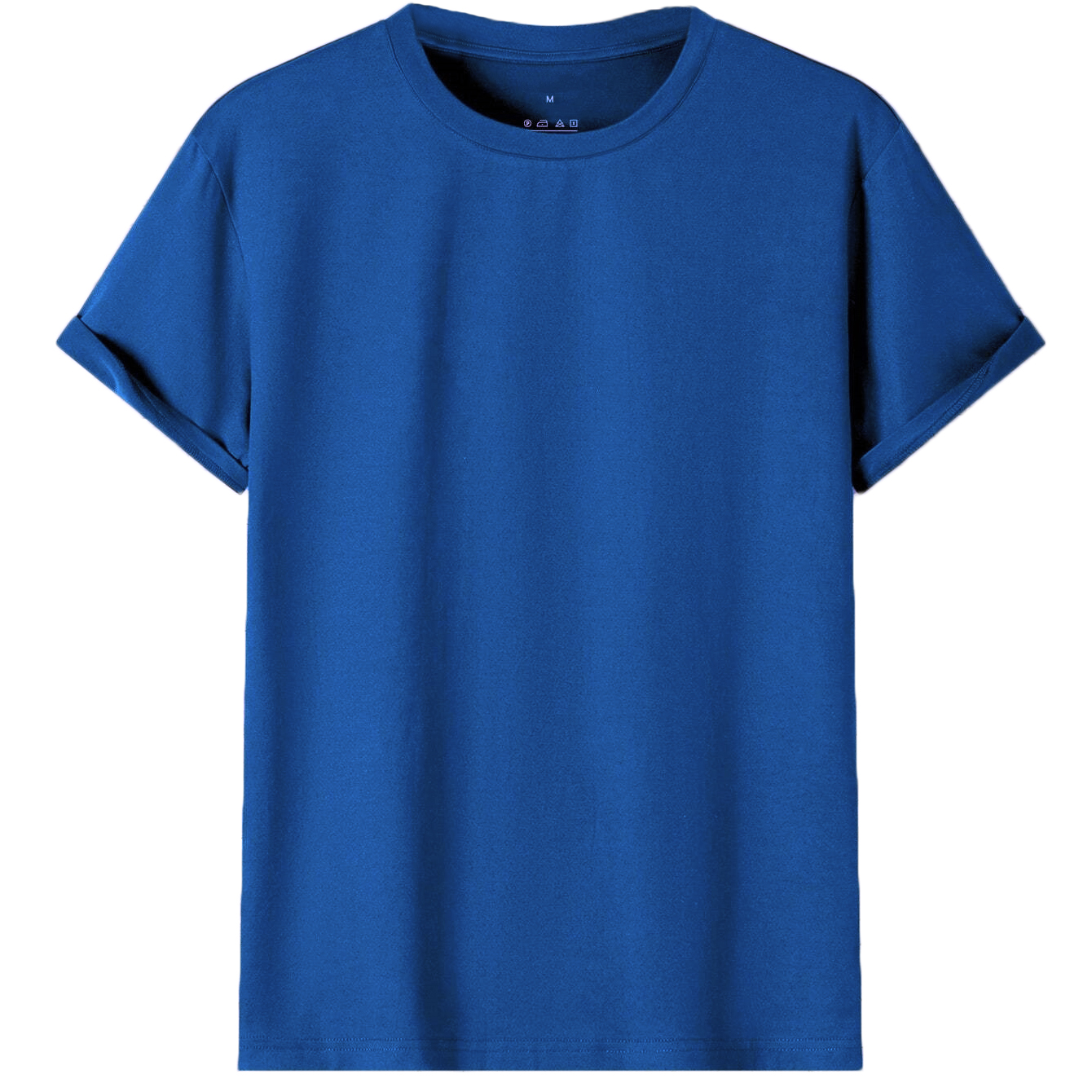 V474-613162-100289-00 Adult 100% Cotton T-Shirt Unisex Men's Basic Plain Blank Crew Tee Tops Shirts, Royal Blue, L - Image 1
