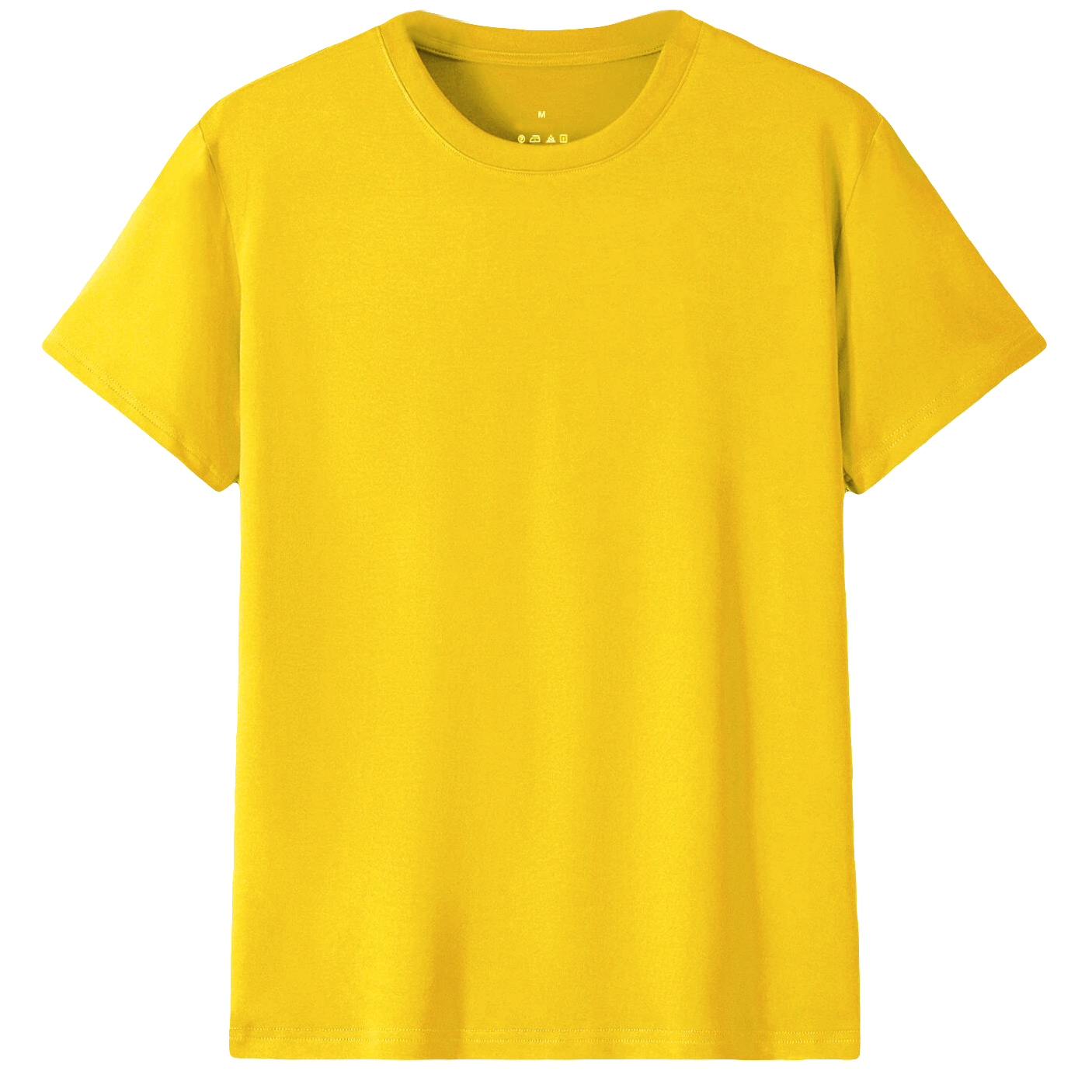 V474-613173-100308-00 Adult 100% Cotton T-Shirt Unisex Men's Basic Plain Blank Crew Tee Tops Shirts, Yellow, M - Image 1