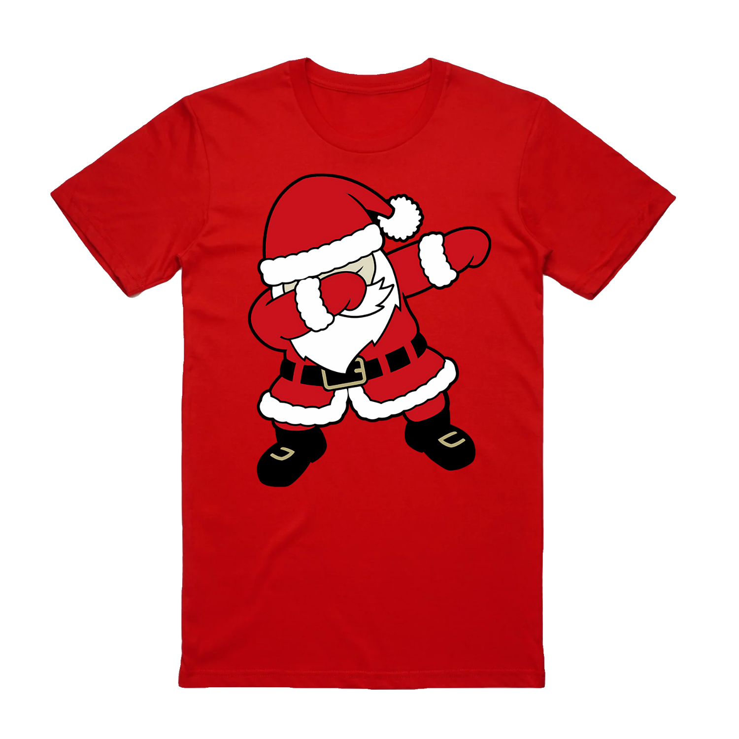 V474-626594-99801-00 100% Cotton Christmas T-shirt Adult Unisex Tee Tops Funny Santa Party Custume, Dancing Santa (Red), L - Image 1