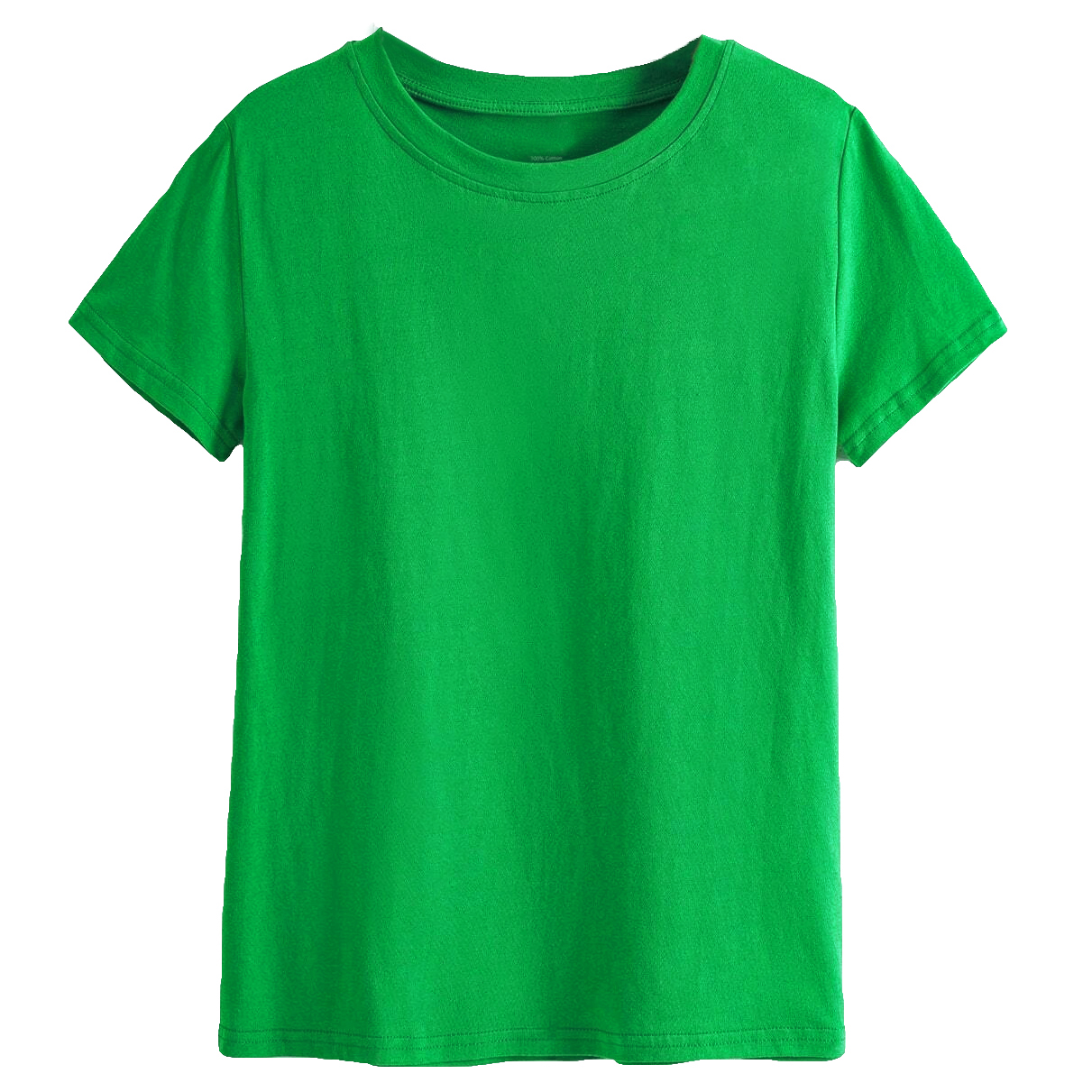 V474-628073-100364-00 Adult 100% Cotton T-Shirt Unisex Men's Basic Plain Blank Crew Tee Tops Shirts, Green, XL - Image 1
