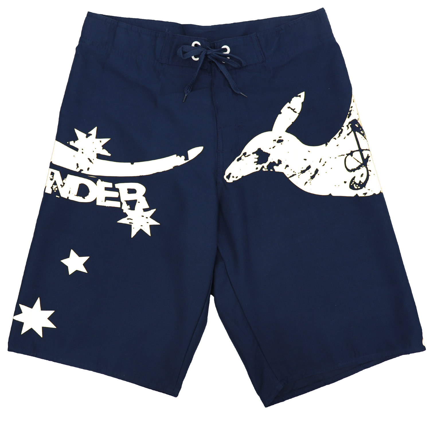 V474-629720-131368-00 Men's Adult Board Shorts Australia Day Kangaroo Down Under Souvenir Beach Wear, Navy/White, XL - Image 1