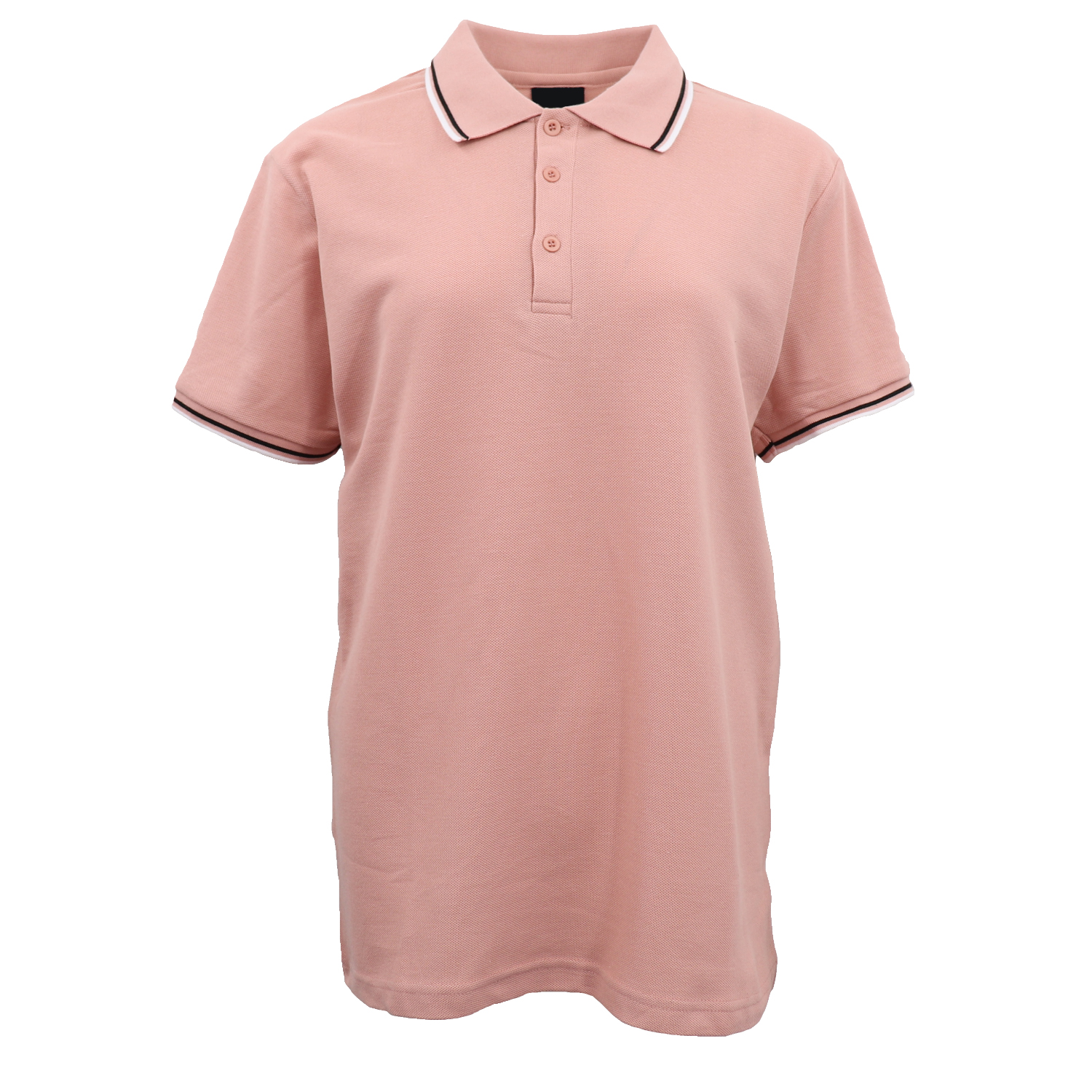 V474-633315-131436-00 Men's Unisex Polo Shirts Basic Plain Breathable Tops Cotton Cascual Sport Shorts, Pink, 3XL - Image 1