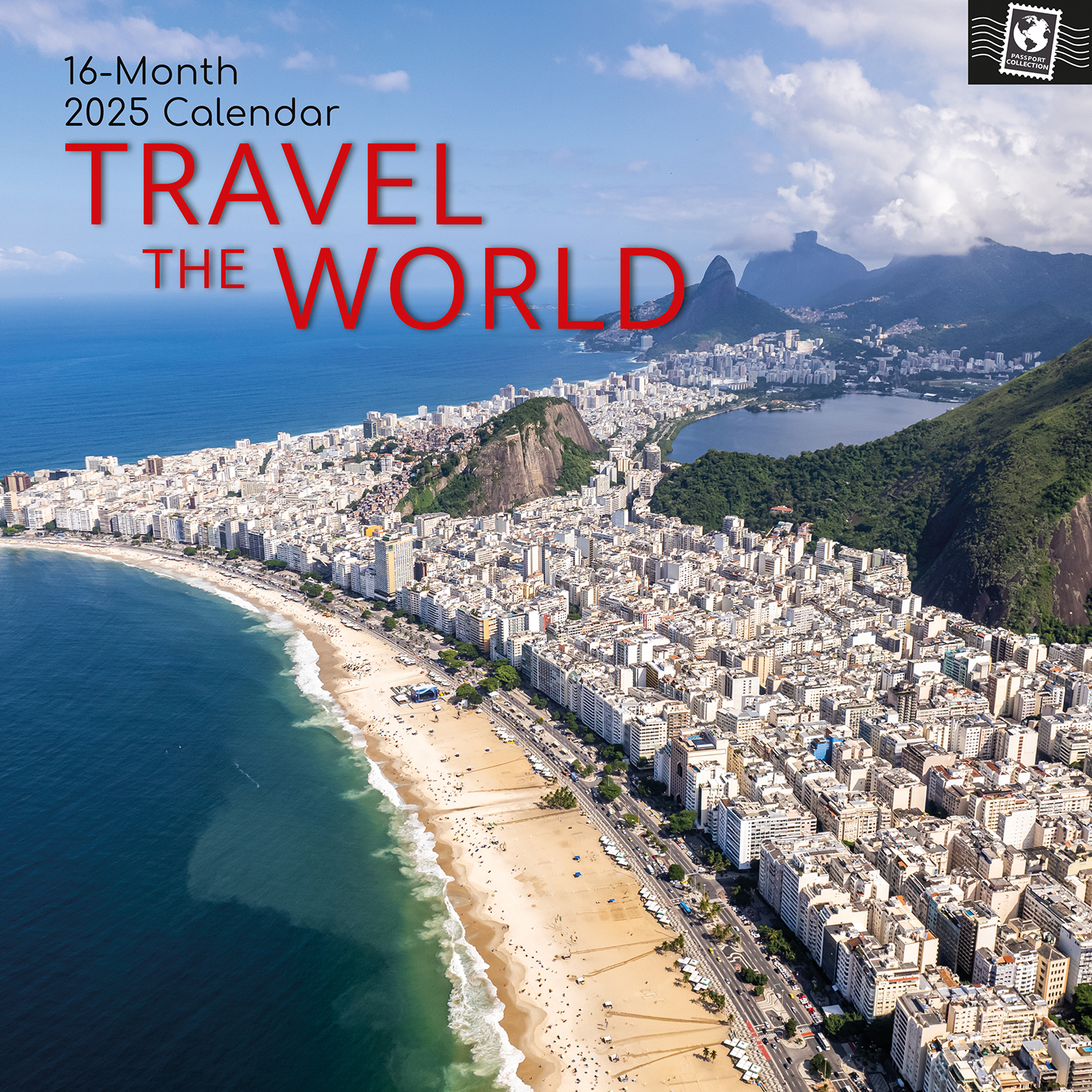 V474-690677-216780-00 Travel the World 2025 Square Wall Calendar 16 Months New Year Xmas Planner Gift - Image 1