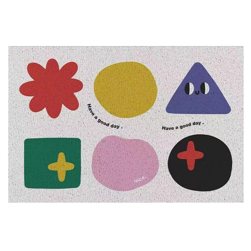 V488-MTC-HCB-86631-00 Cartoon door entry anti-slip rug scraping mud rubbing soil pvc wire ring floor mat - Image 1