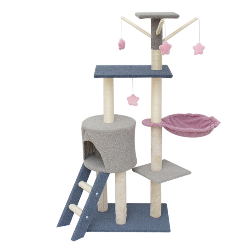 V488-PCPF-BU-89096-00 Cat Tree Tower Scratching Post House Bed - Image 1