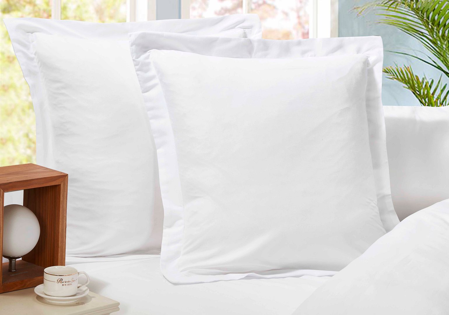 V493-EP-01-88569-00 1000TC Premium Ultra Soft European Pillowcases 2-Pack White - Image 1