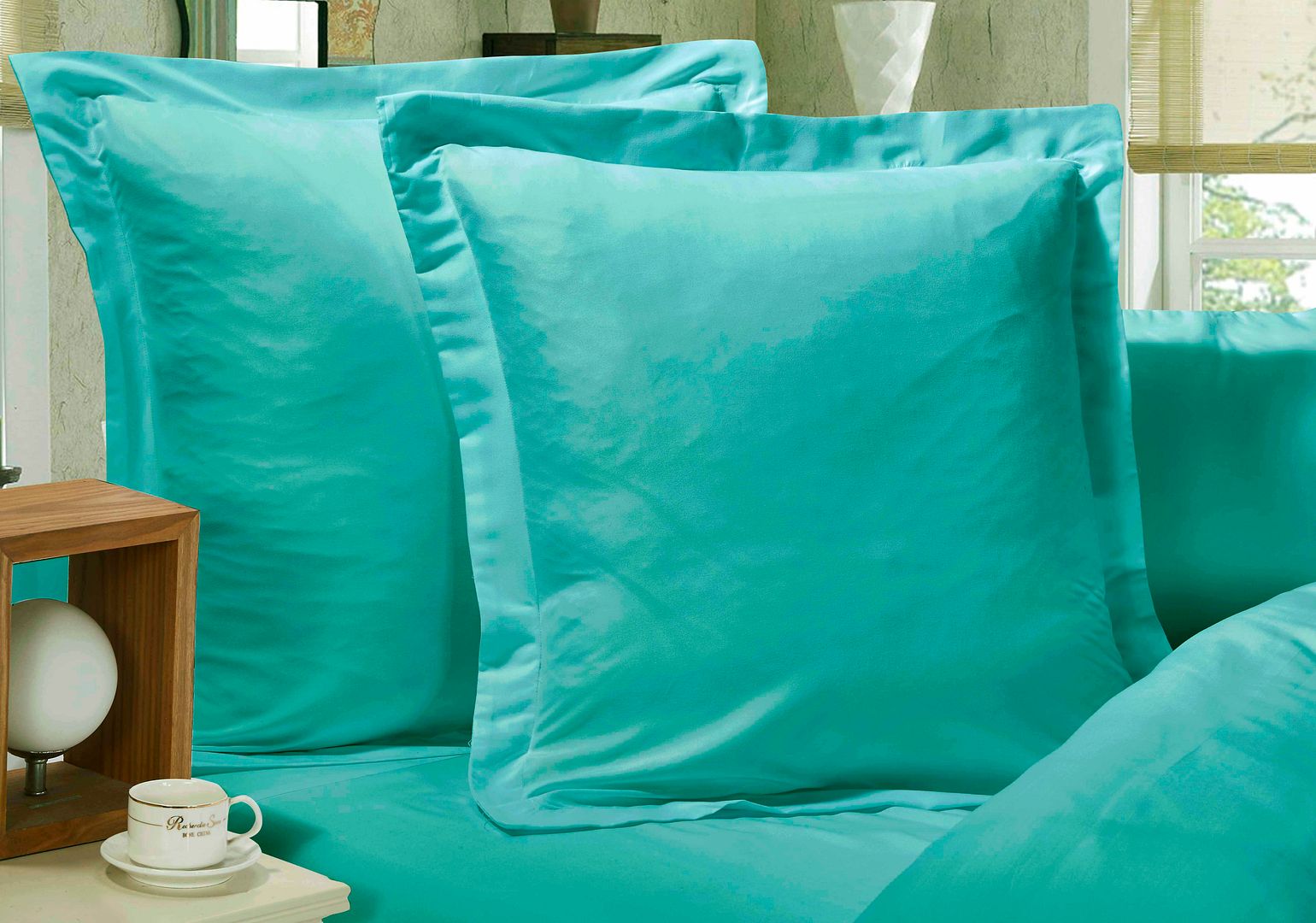 V493-EP-07-88563-00 1000TC Premium Ultra Soft European Pillowcases 2-Pack Teal - Image 1
