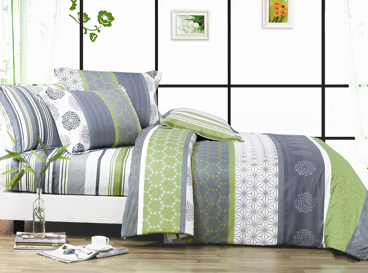 V493-MK-281-87574-00 Dexter King Size Duvet Quilt Cover Set - Image 1