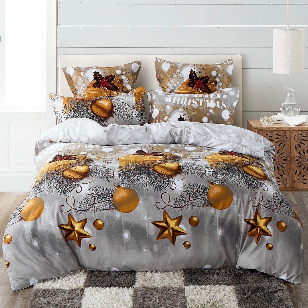 V493-MQ-387-88241-00 Christmas Gift Queen Size Quilt/Duvet Cover Set - Image 1