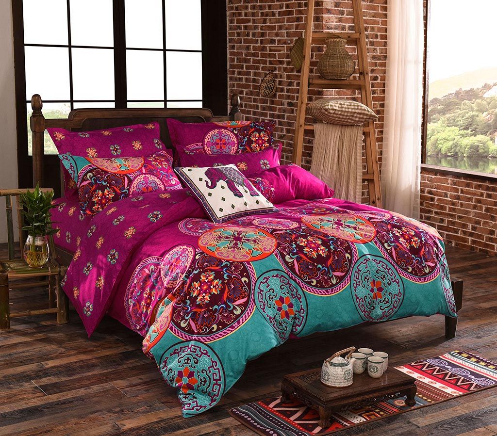 V493-MSK-267-87583-00 Mandala Super King Size Duvet Quilt Cover Set - Image 1