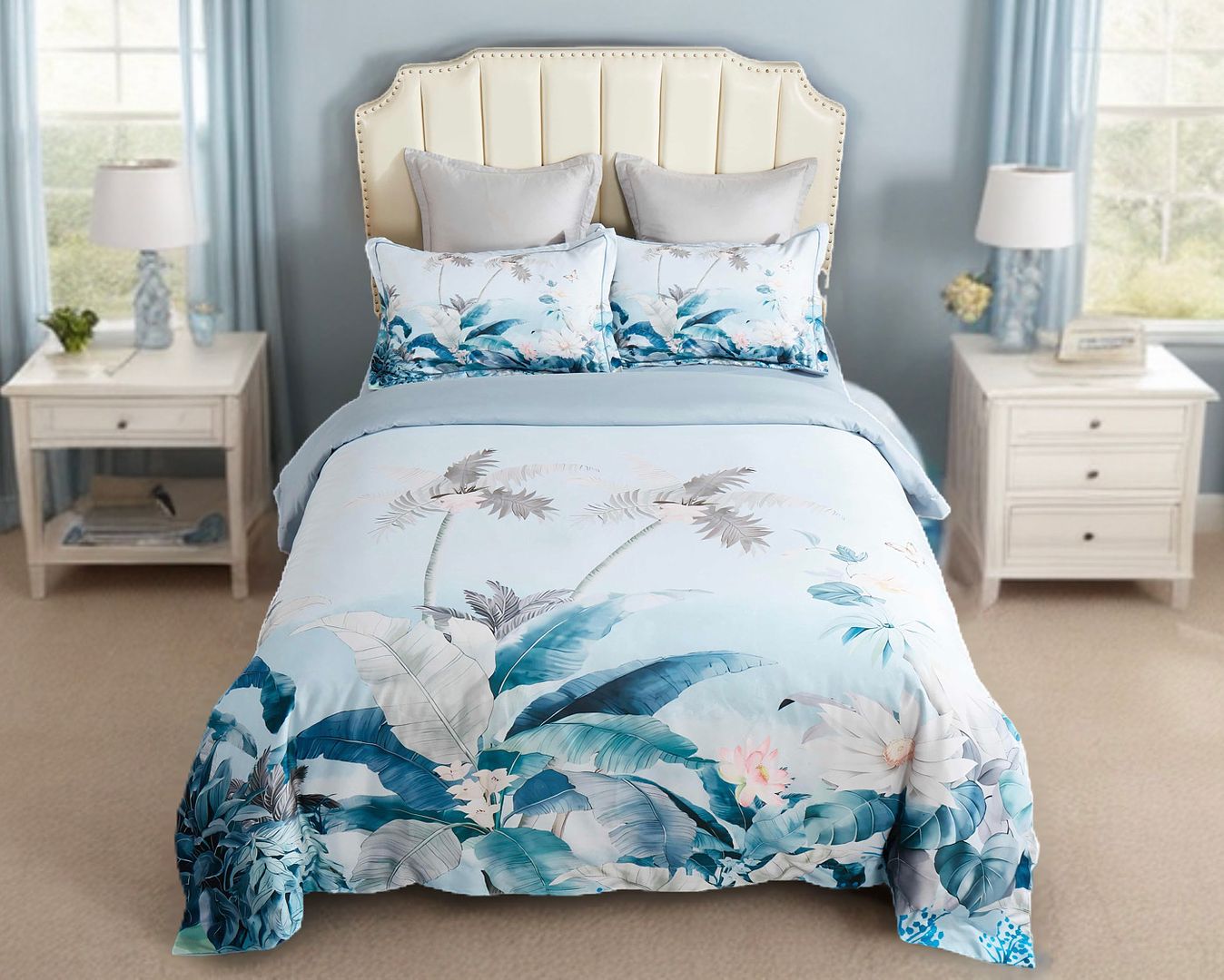 V493-SM-K-20-150821-00 Tropical Quilt Cover Set - King Size - Image 1