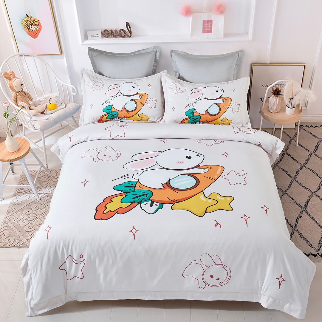 V493-SM-S-04-150770-00 Rabbit Kids Quilt Cover Set - Single Size - Image 1