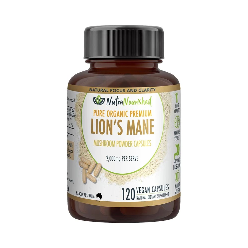 V497-LIONSMANE_CAPS_120-167326-00 Lion's Mane Mushroom Hericium erinaceus (2,000mg) 120 Vegan Capsules - Image 1