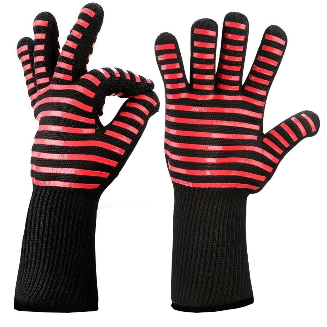 V498-BBQMITTENRDX1-95110-01 1 Pair Heat Proof Glove red - Image 1