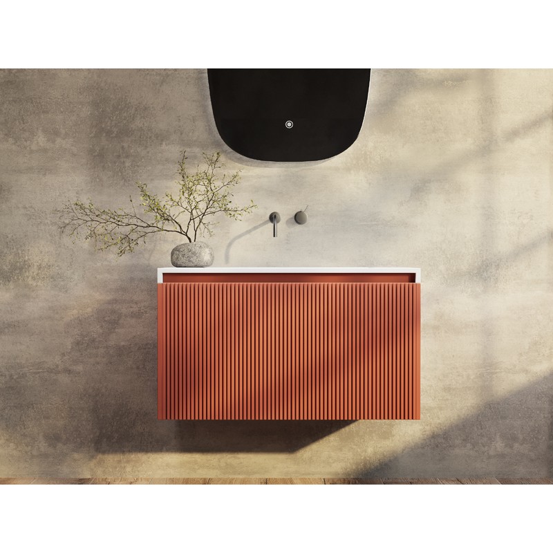 V503-RIMINI-800-PCRIM-EA-800-95665-00 Rimini wall hung bathroom vanity 800mm PotterÕs Clay - Image 1
