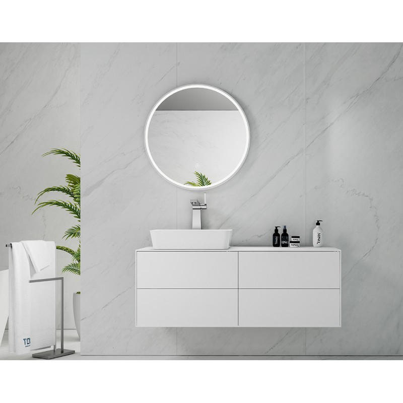 V503-SPC-MARMO-LED-95618-00 Marmo Round LED Bathroom Wall Mirror - Image 1