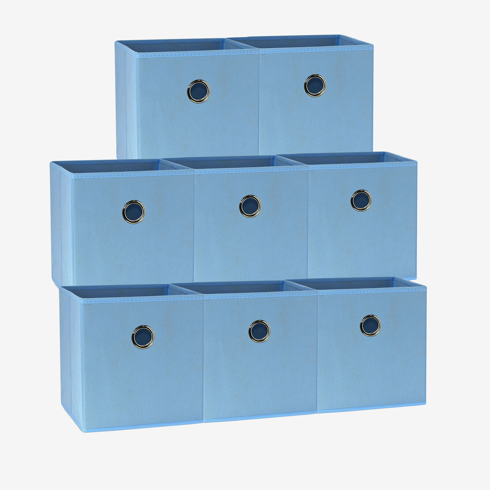 V510-SML_LIGHTBLUE_8X-202503121016-00 SORTI 27x28x27 CM Light Blue 8-Pack Foldable Storage Cubes - Fabric Bookcase Organizers for Toys and More - Image 1