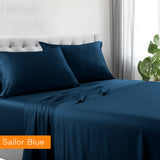 V517-1200CRSS-DSB-90996-00 1200tc hotel quality cotton rich sheet set double sailor blue - Image 1