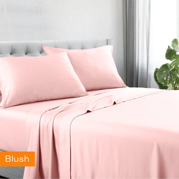 V517-1200CRSS-KBSH-94355-00 1200tc hotel quality cotton rich sheet set king blush - Image 1