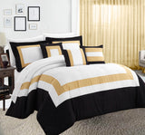 V517-BP10-QGO-94466-00 10 piece comforter and sheets set queen gold - Image 1