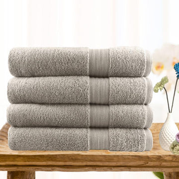 V517-STBT4-BE-94734-00 4 piece ultra light cotton bath towels in beige - Image 1