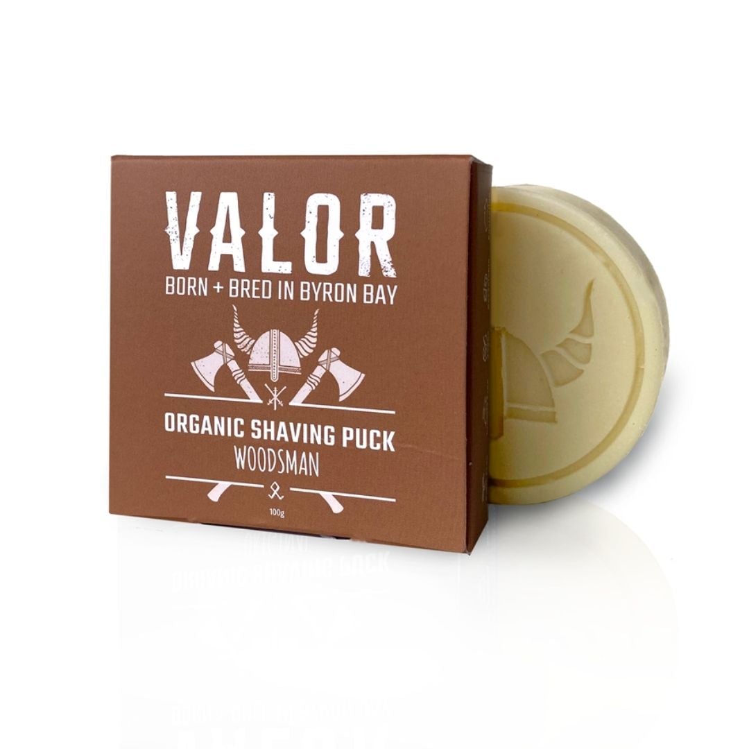 V534-VA104-89931-00 Shaving Soap Puck (Woodsman Scent - Cedarwood & Lemon Iron Bark) - Image 1