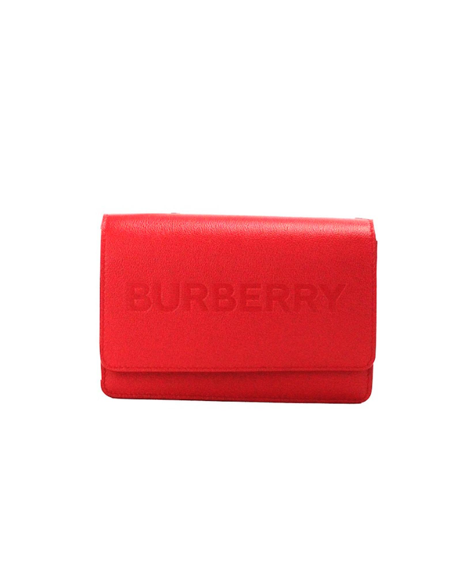 V539-6531-202506111540-00 Burberry Women's Hampshire Small Red Embossed Logo Smooth Leather Crossbody Bag - One Size - Image 1