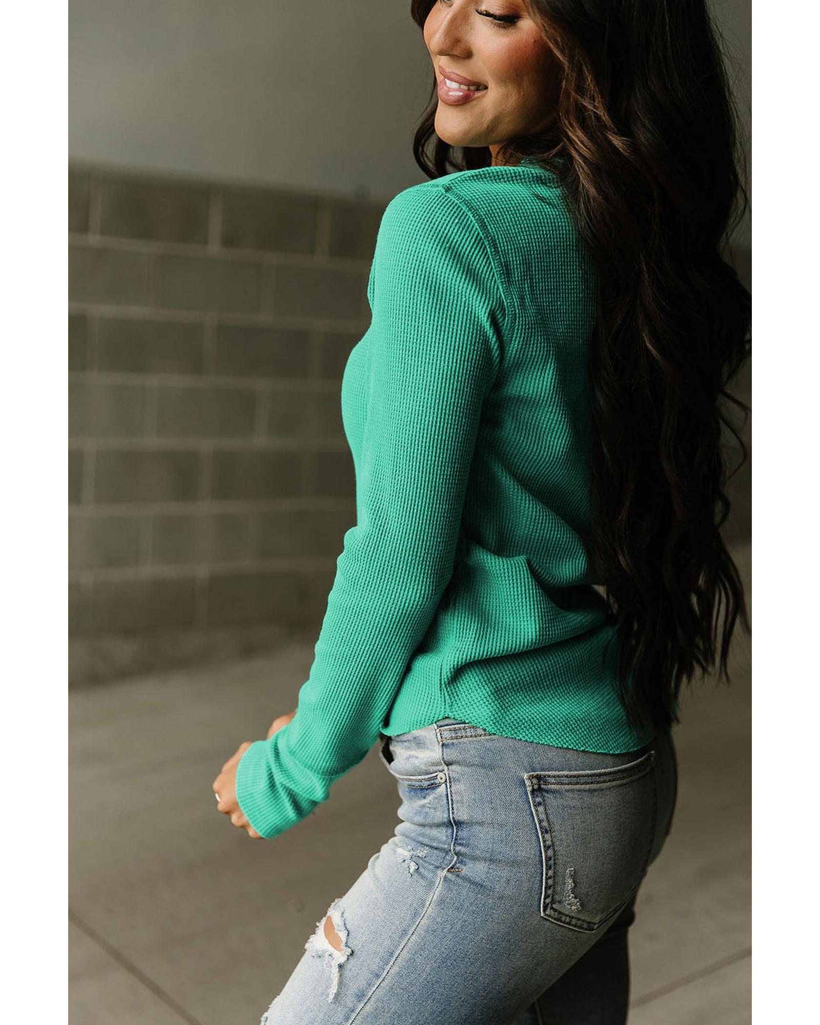 V539-AZEXDC25121882-9-XL-202508252330-00 Azura Exchange Waffle Knit Henley Top - XL - Image 1