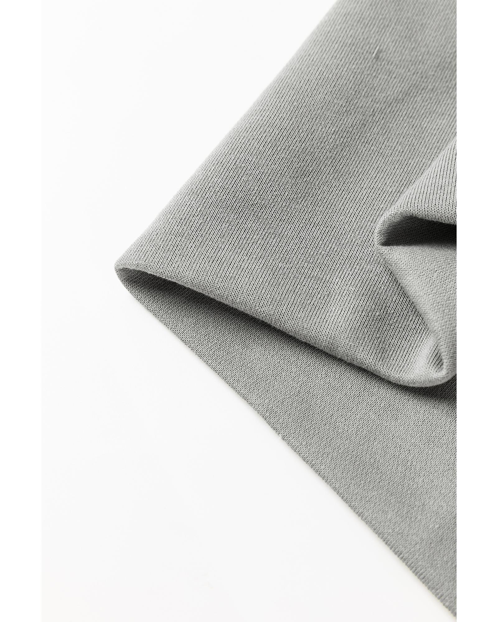 V539-AZEXDC25128756-P3011-M-202508270925-00 Medium Grey Sequin Happy Halloween Graphic Notched Neck Long Sleeve Loose Top - M - Image 1