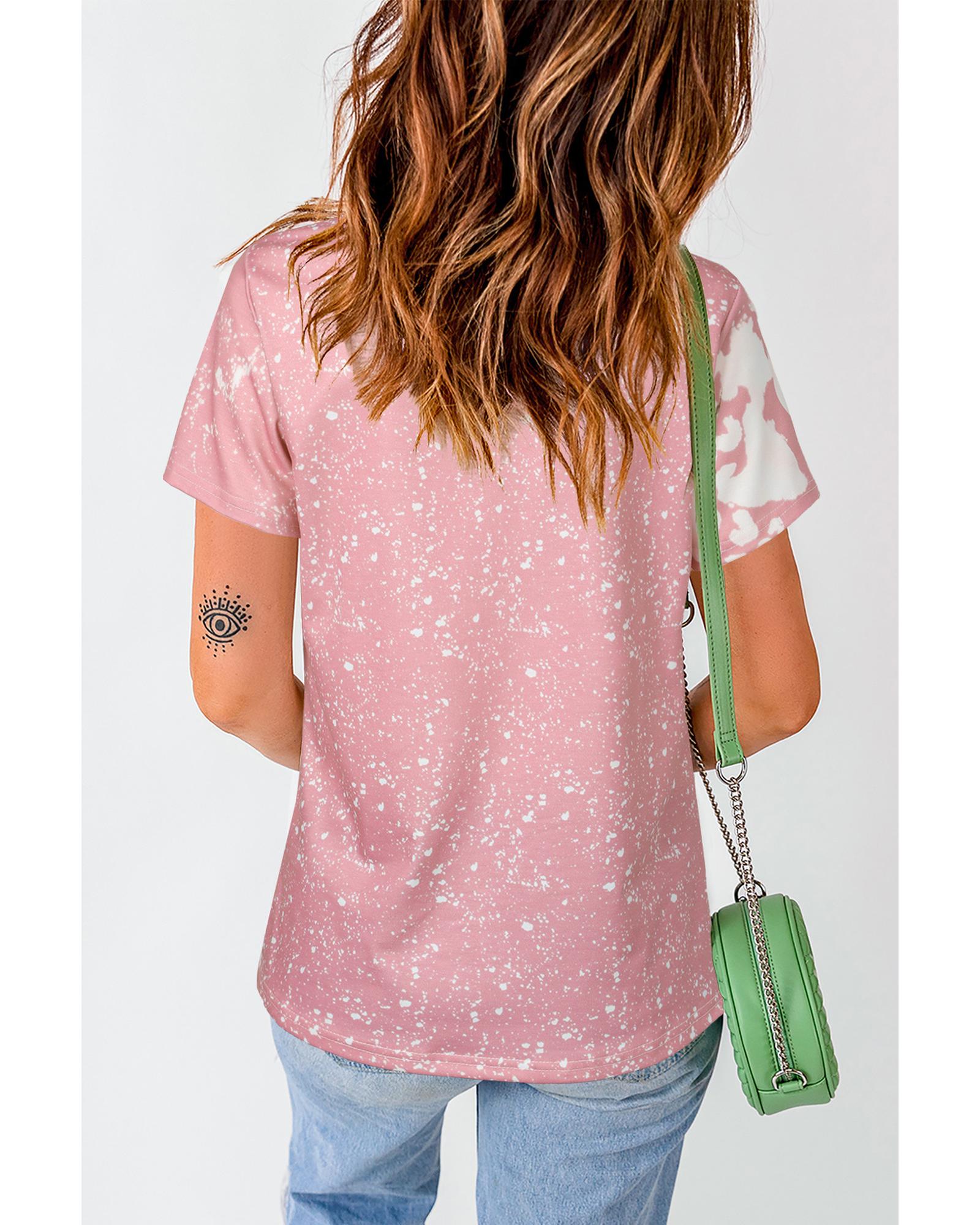 V539-AZEXDC25220019-10-M-202508260935-00 Azura Exchange Bleached Print Short Sleeve T Shirt - M - Image 1