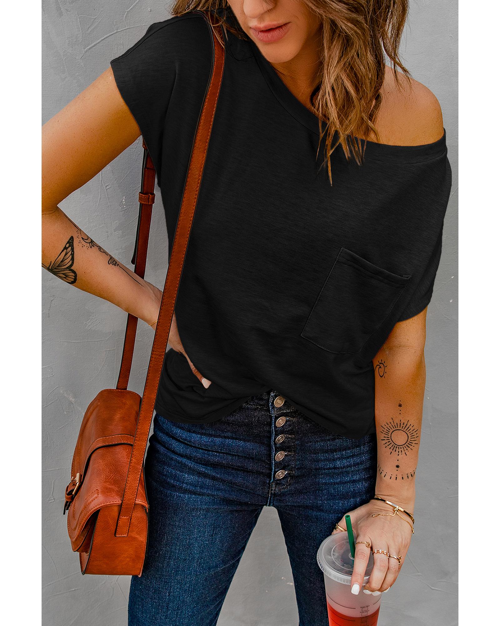 V539-AZEXDC2522113-2-L-202508261555-00 Azura Exchange Pocketed Tee with Side Slits - L - Image 1