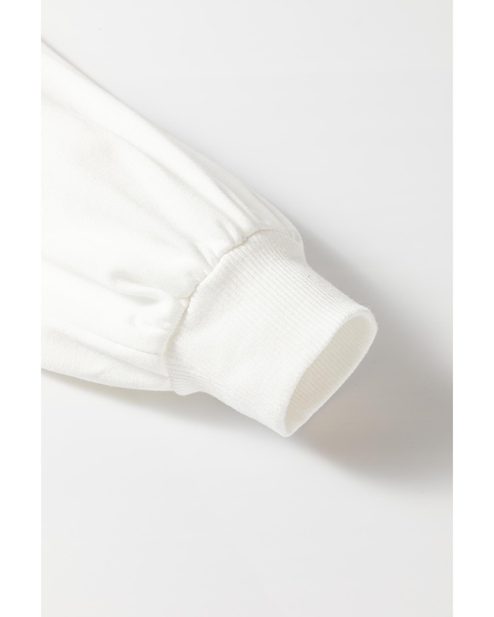 V539-AZEXDC25226703-P1-M-202508270735-00 White Number 76 Printed Retro Sporty Long Sleeve Top - M - Image 1