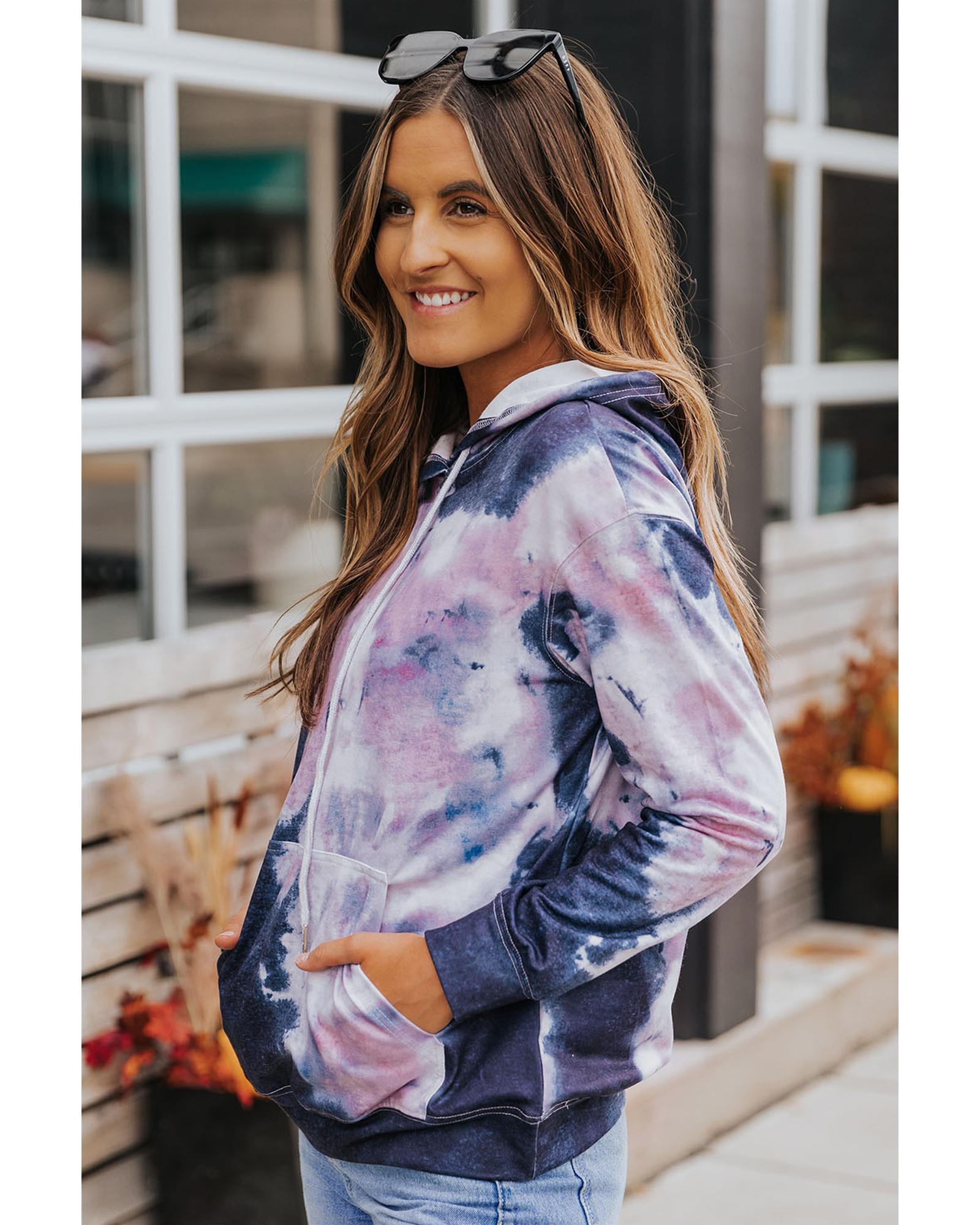 V539-AZEXDC25312240-22-L-202508261950-00 Azura Exchange Kangaroo Pocket Tie-dye Hoodie - L - Image 1