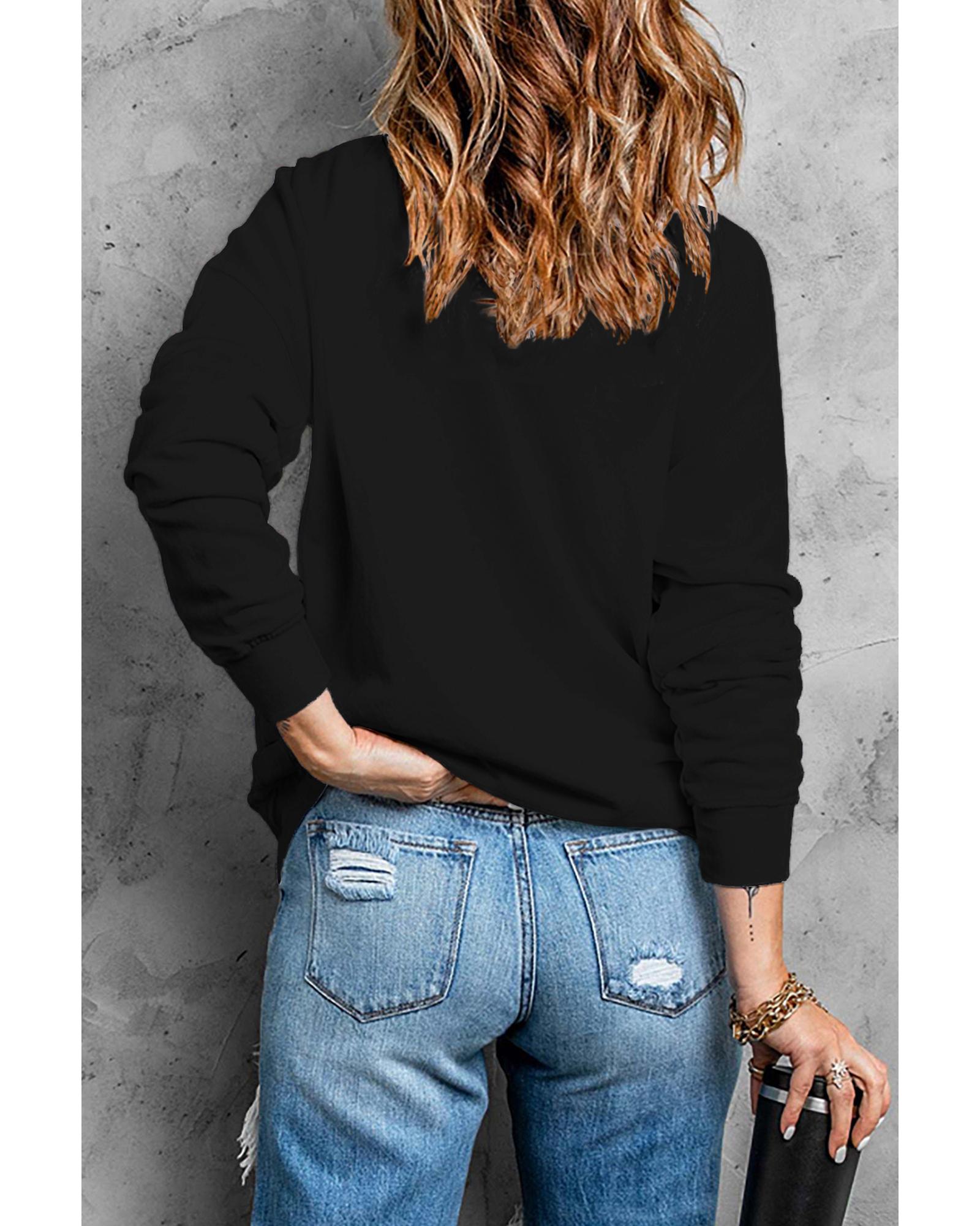 V539-AZEXDC25313158-2-XL-202508270100-00 Azura Exchange Hey Boo Long Sleeve Pullover Sweatshirt - XL - Image 1