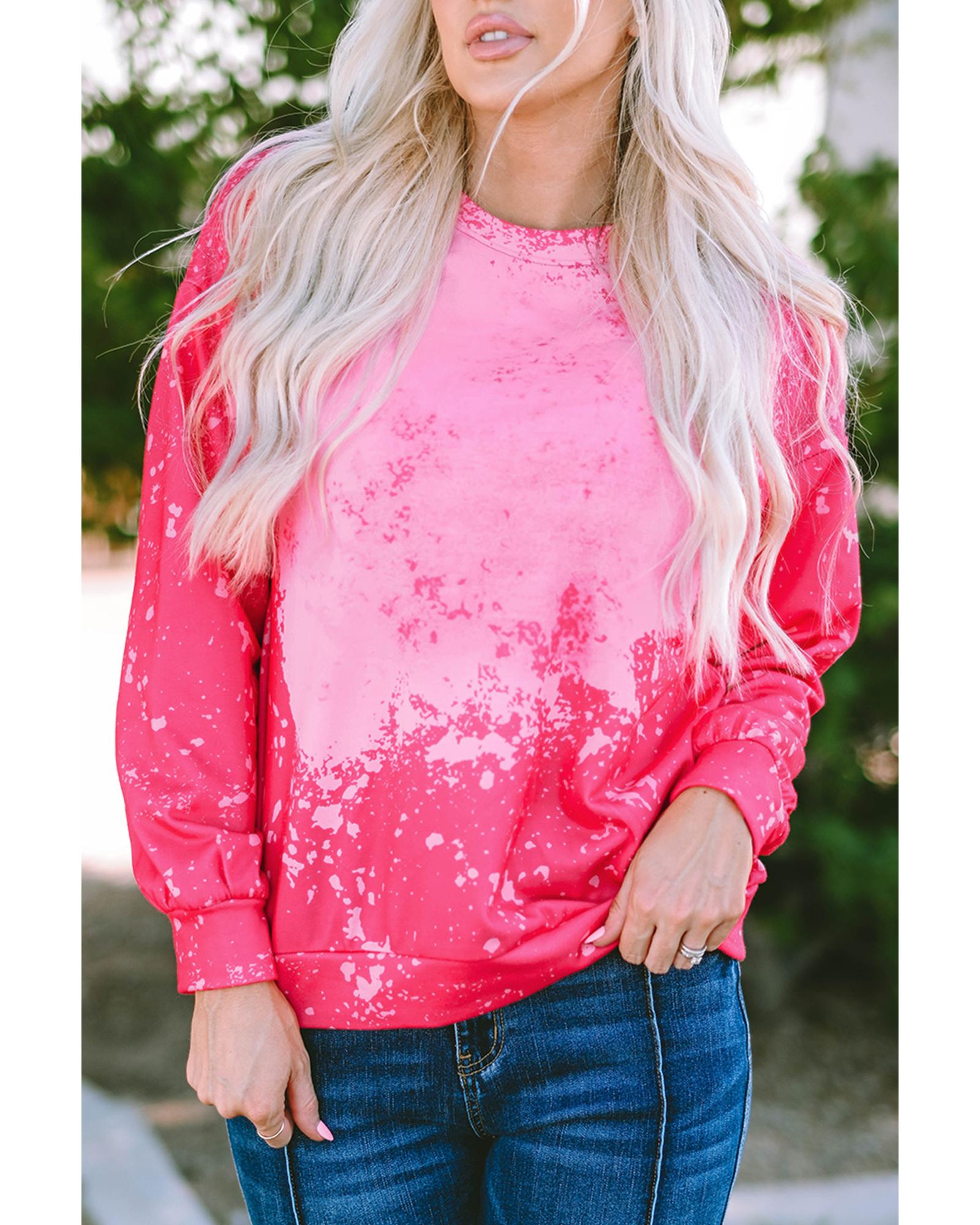 V539-AZEXDC25314647-6-M-202509010220-00 Azura Exchange Long Sleeve Tie Dye Pullover Sweatshirt - M - Image 1
