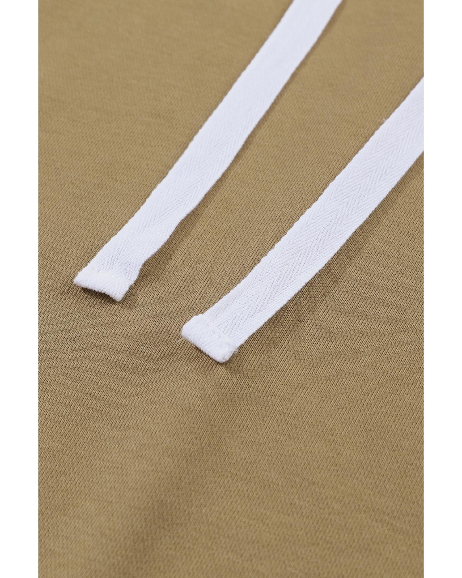 V539-AZEXDC25314685-17-L-202508281055-00 Brown Colorblock Patchwork Pullover Hoodie - L - Image 1