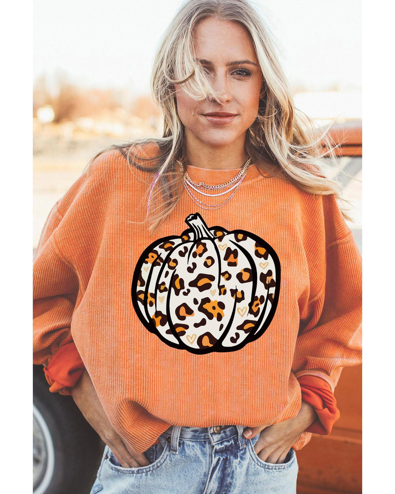 V539-AZEXDC25315151-2014-XL-202508290625-00 Azura Exchange Leopard Graphic Corded Sweatshirt - XL - Image 1